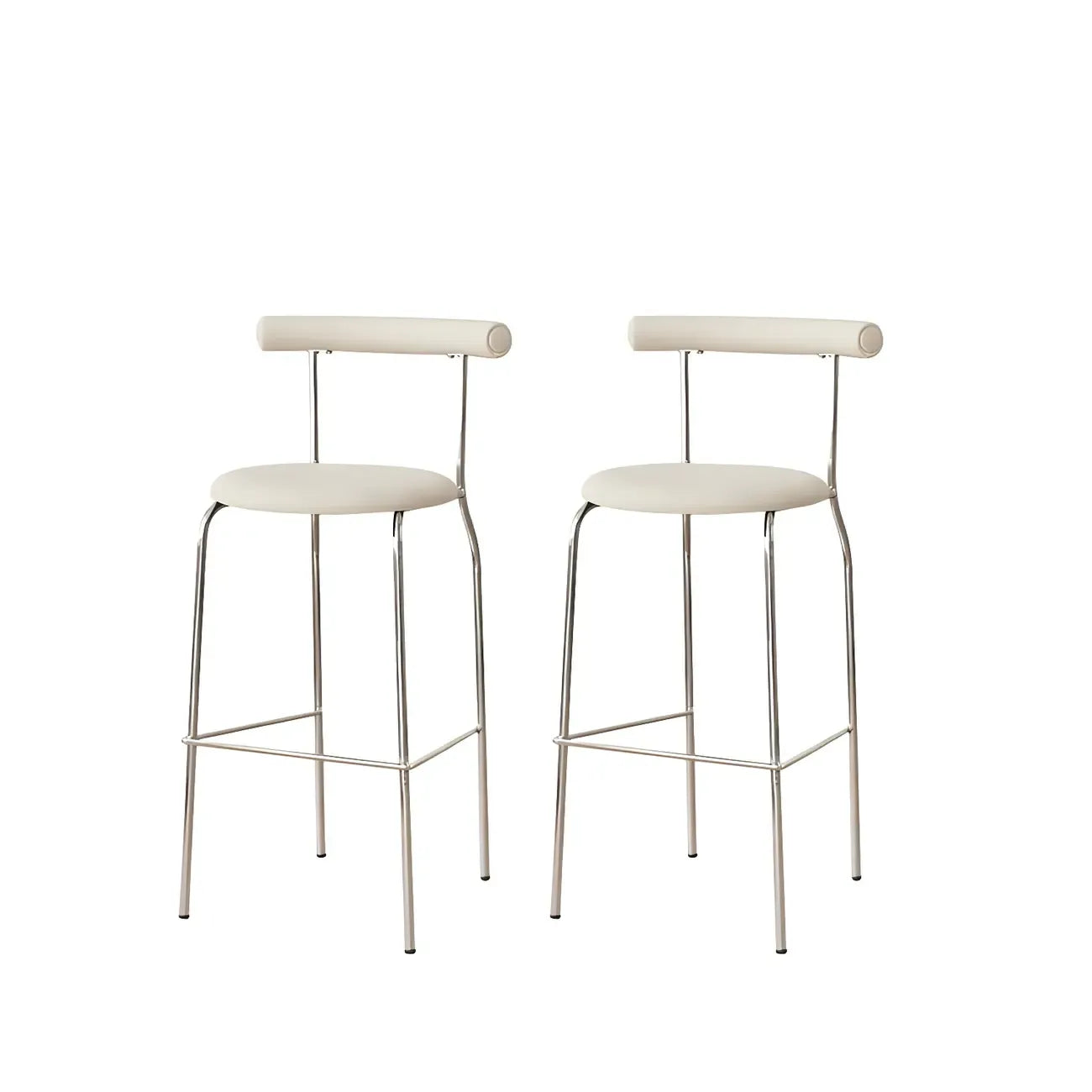 Modern Metal Comfort Cushion Durable High-Back Bar Stool