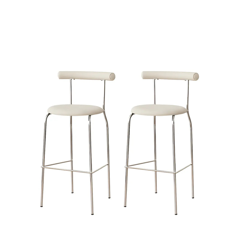 Modern Metal Comfort Cushion Durable High-Back Bar Stool