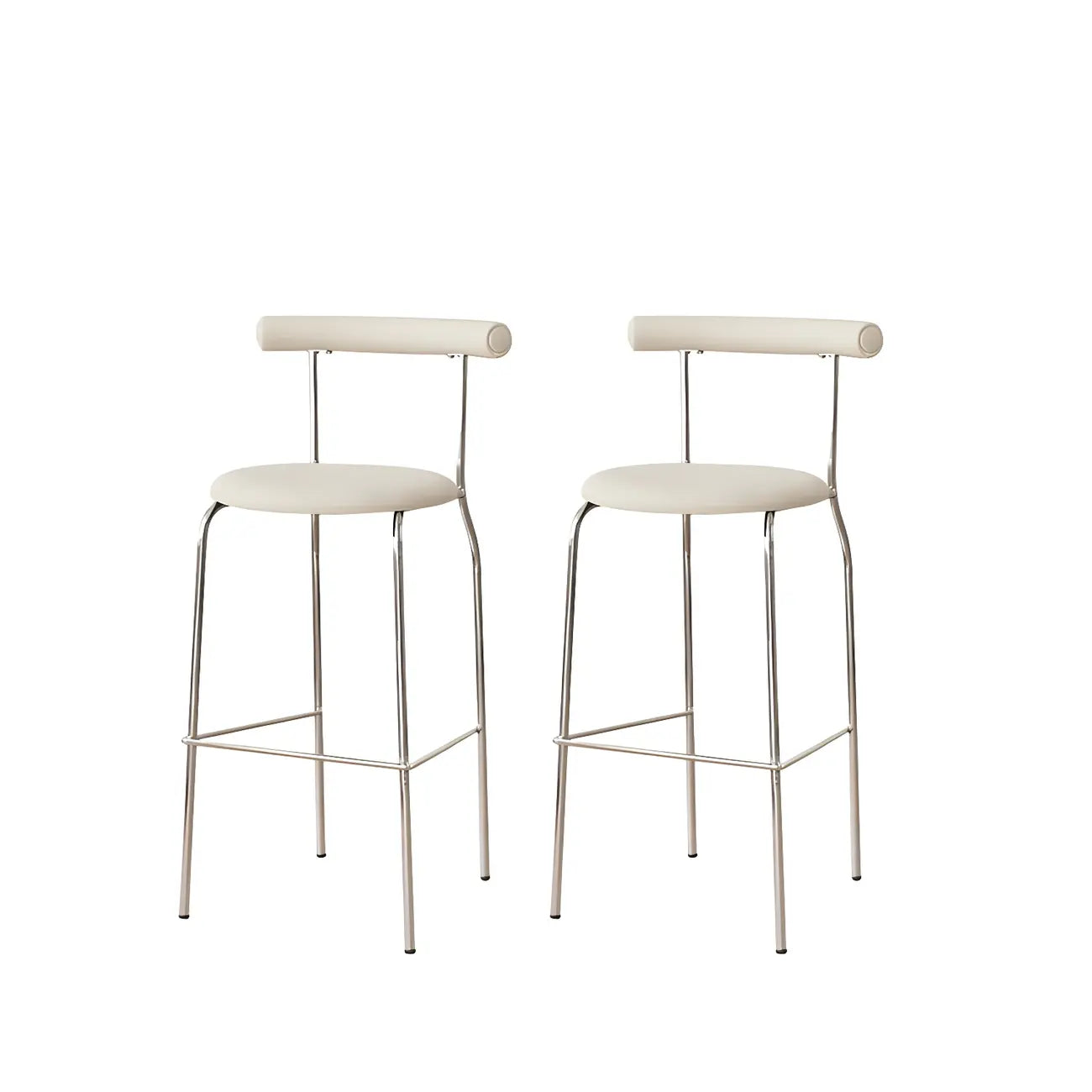 Modern Metal Comfort Cushion Durable High-Back Bar Stool