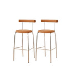 Modern Metal Comfort Cushion Durable High-Back Bar Stool