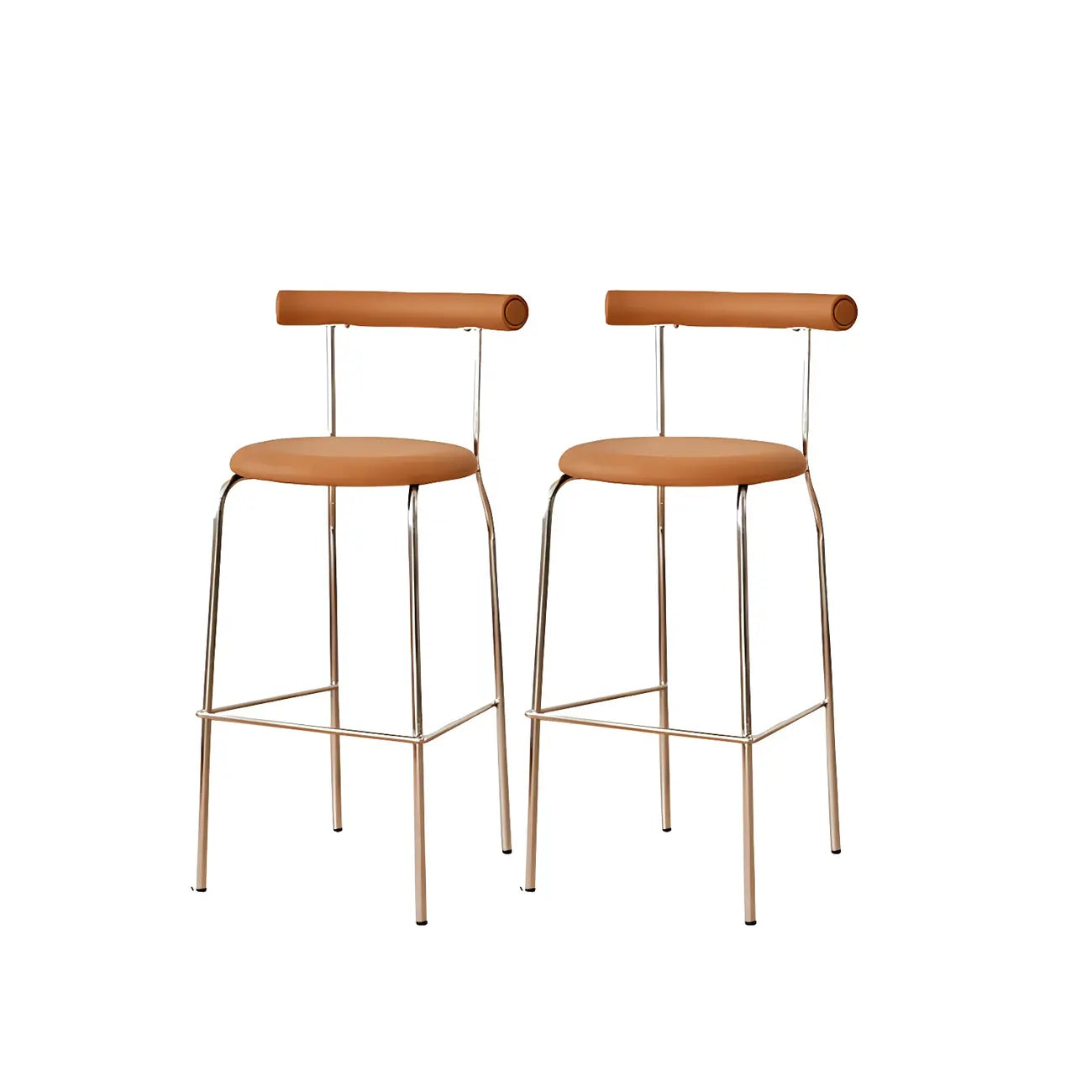 Modern Metal Comfort Cushion Durable High-Back Bar Stool