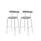 Modern Metal Comfort Cushion Durable High-Back Bar Stool
