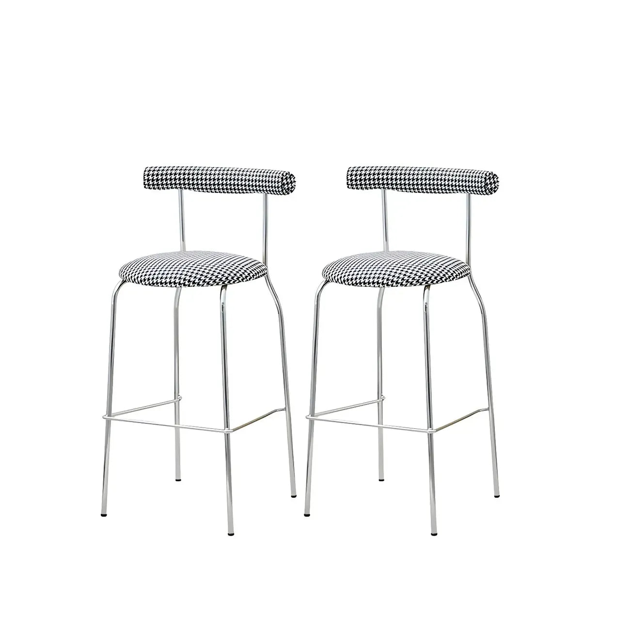 Modern Metal Comfort Cushion Durable High-Back Bar Stool