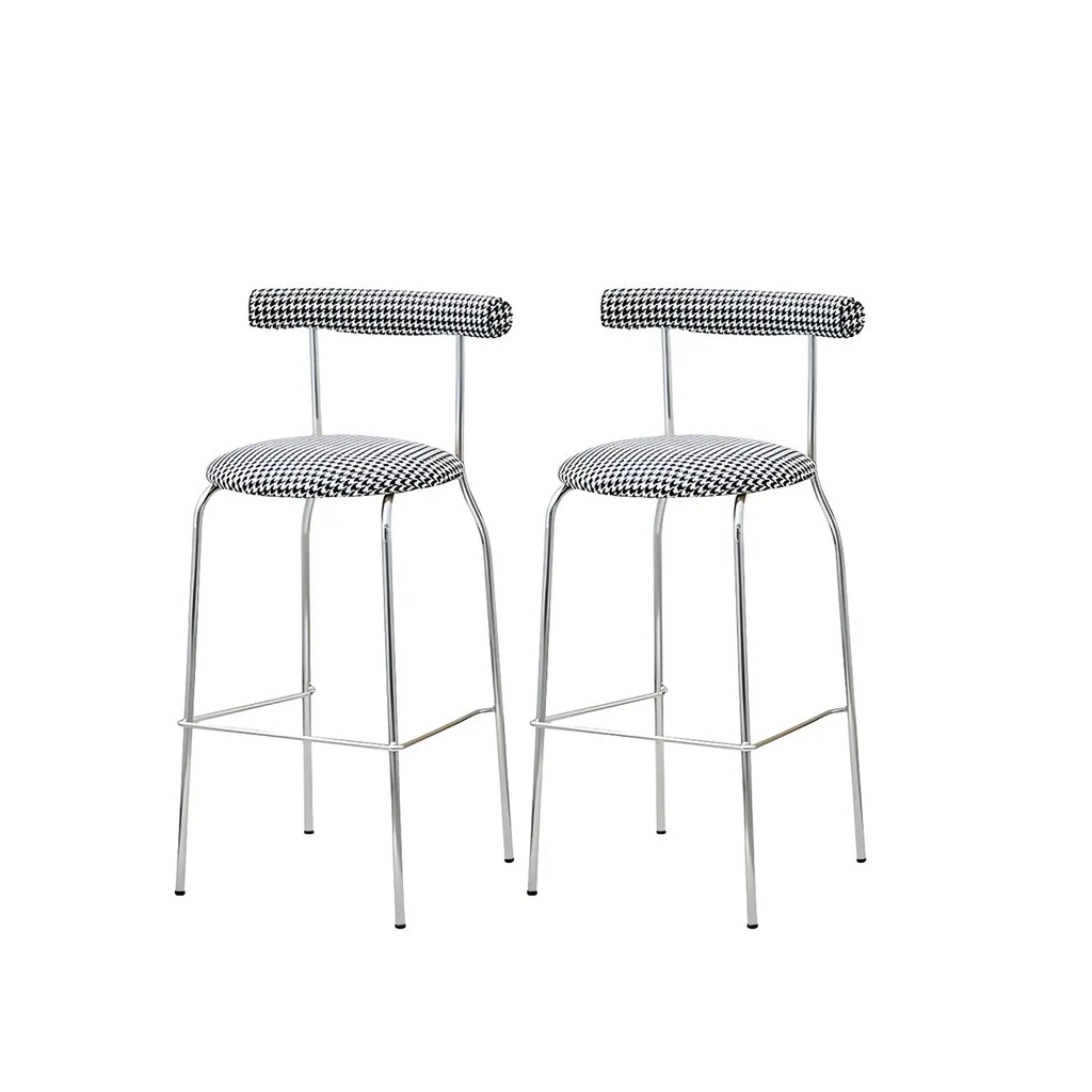 Modern Metal Comfort Cushion Durable High-Back Bar Stool
