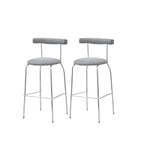 Modern Metal Comfort Cushion Durable High-Back Bar Stool
