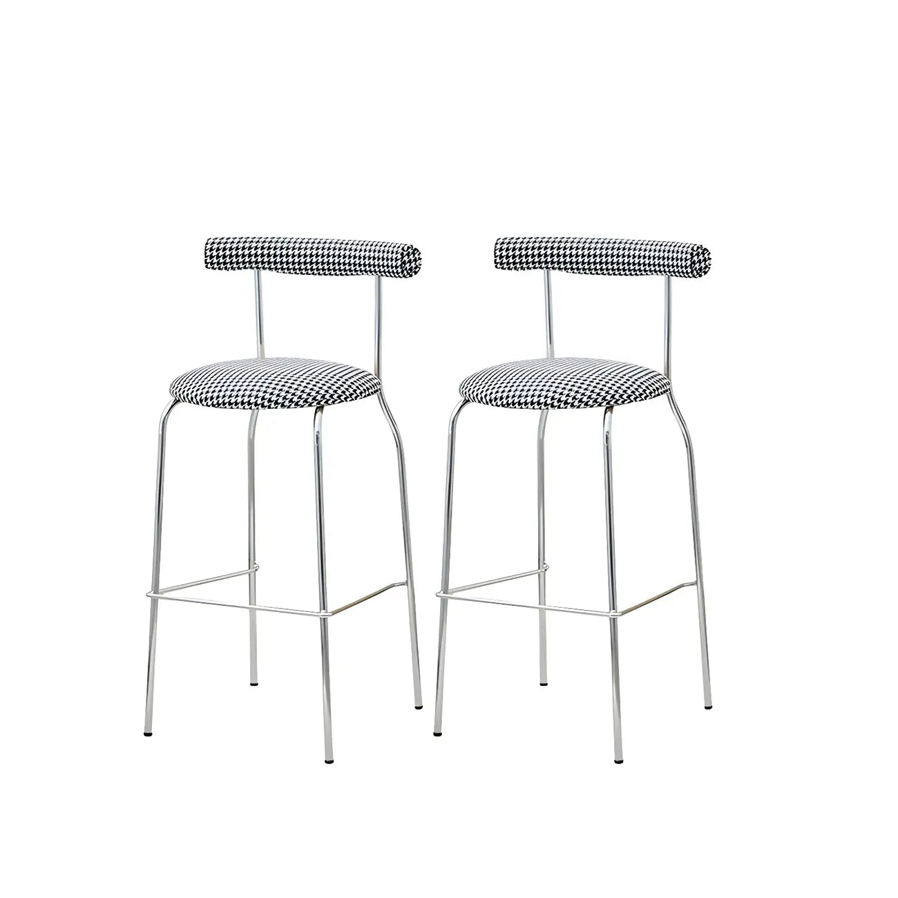 Modern Metal Comfort Cushion Durable High-Back Bar Stool