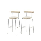 Modern Metal Comfort Cushion Durable High-Back Bar Stool