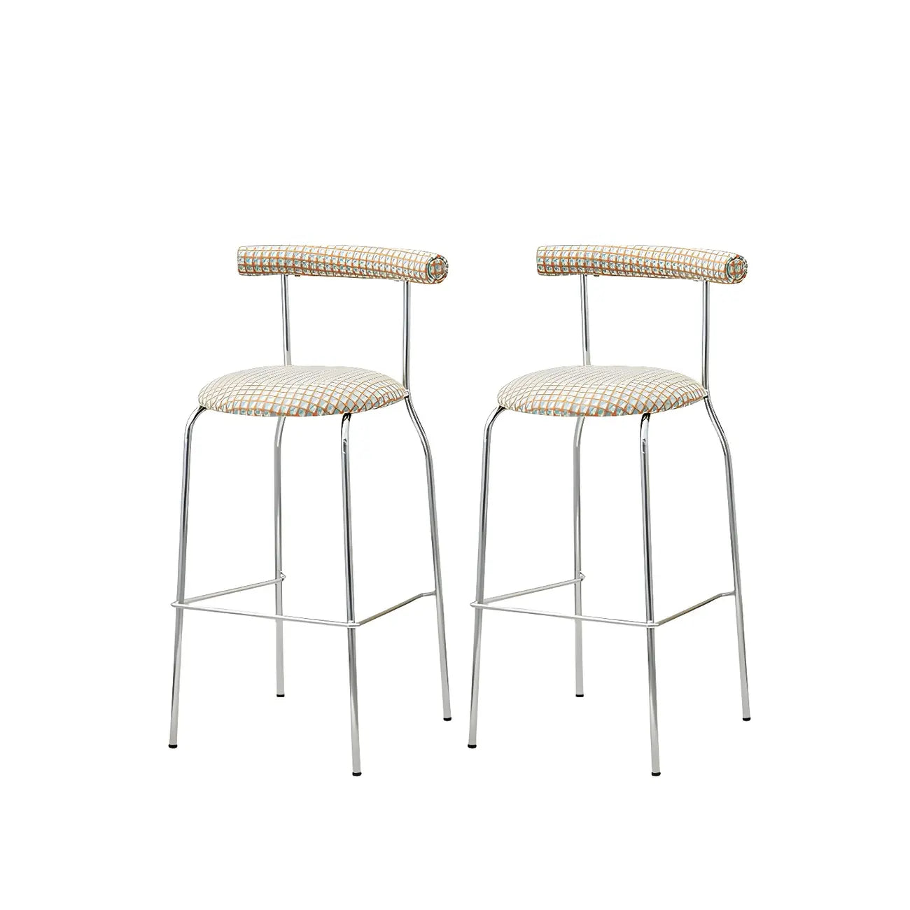 Modern Metal Comfort Cushion Durable High-Back Bar Stool