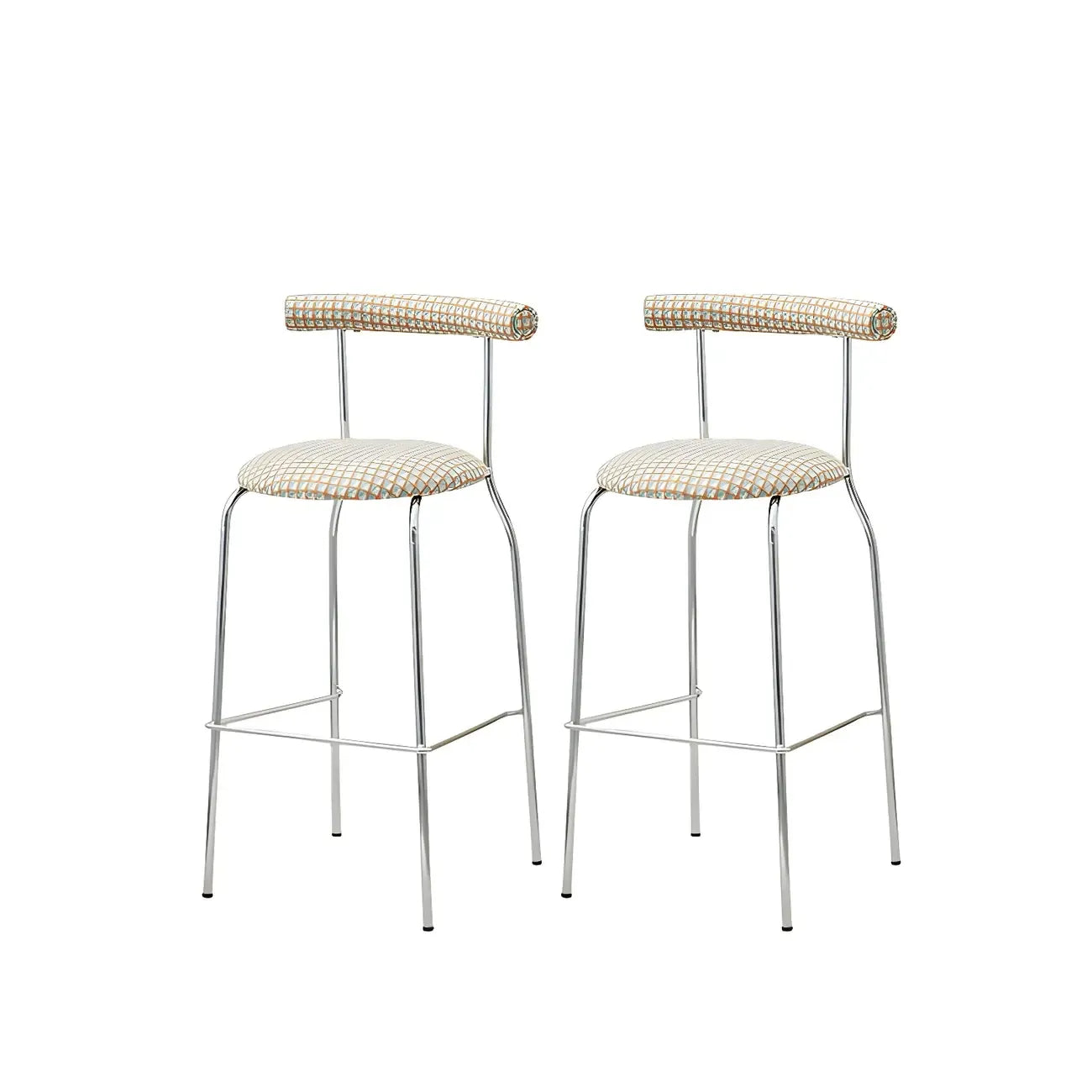 Modern Metal Comfort Cushion Durable High-Back Bar Stool