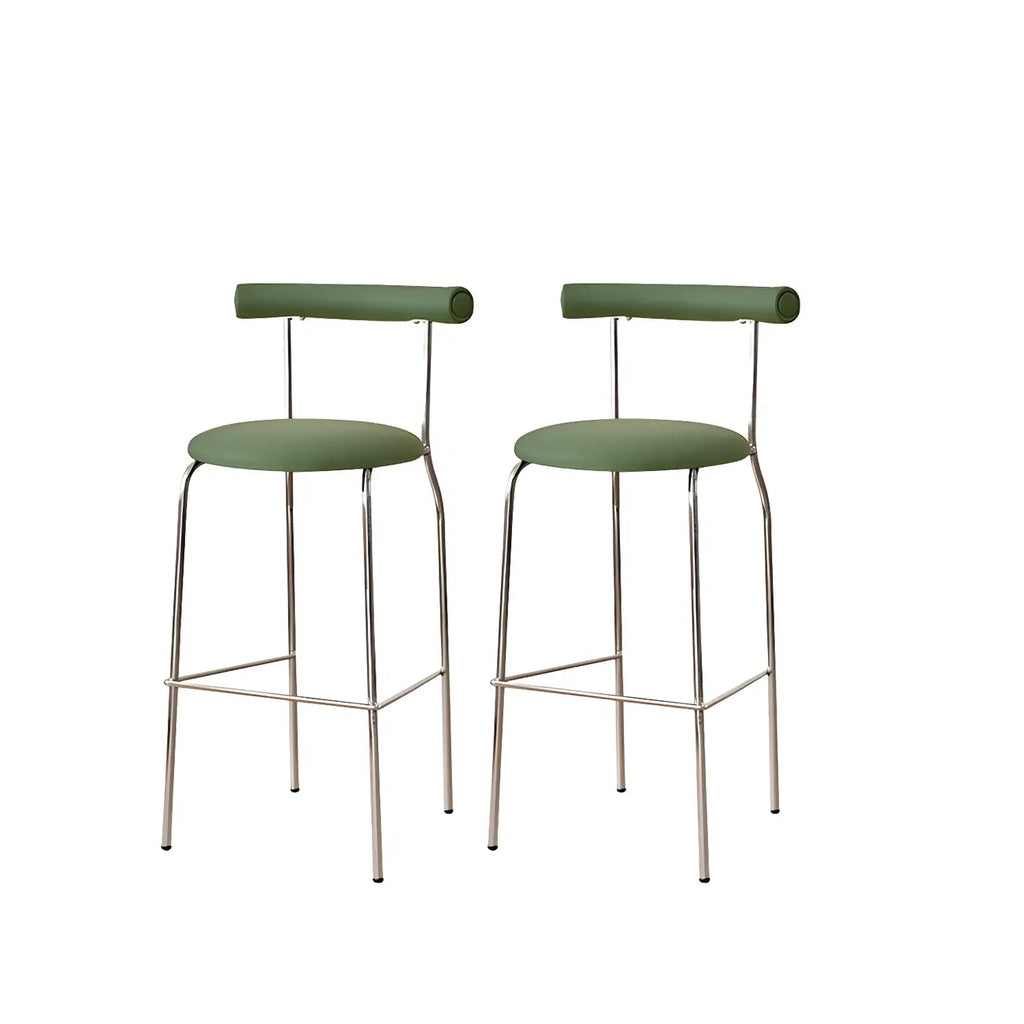 Modern Metal Comfort Cushion Durable High-Back Bar Stool