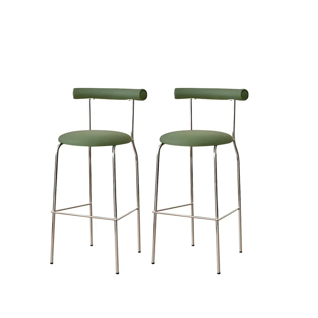 Modern Metal Comfort Cushion Durable High-Back Bar Stool