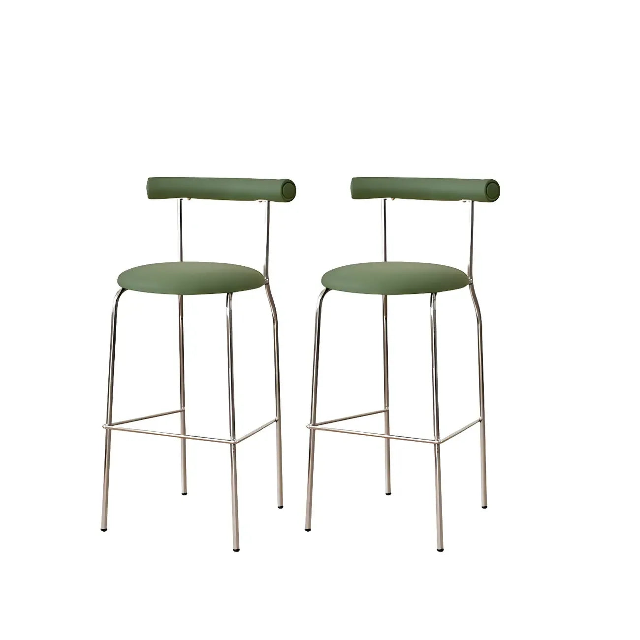 Modern Metal Comfort Cushion Durable High-Back Bar Stool