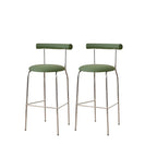 Modern Metal Comfort Cushion Durable High-Back Bar Stool