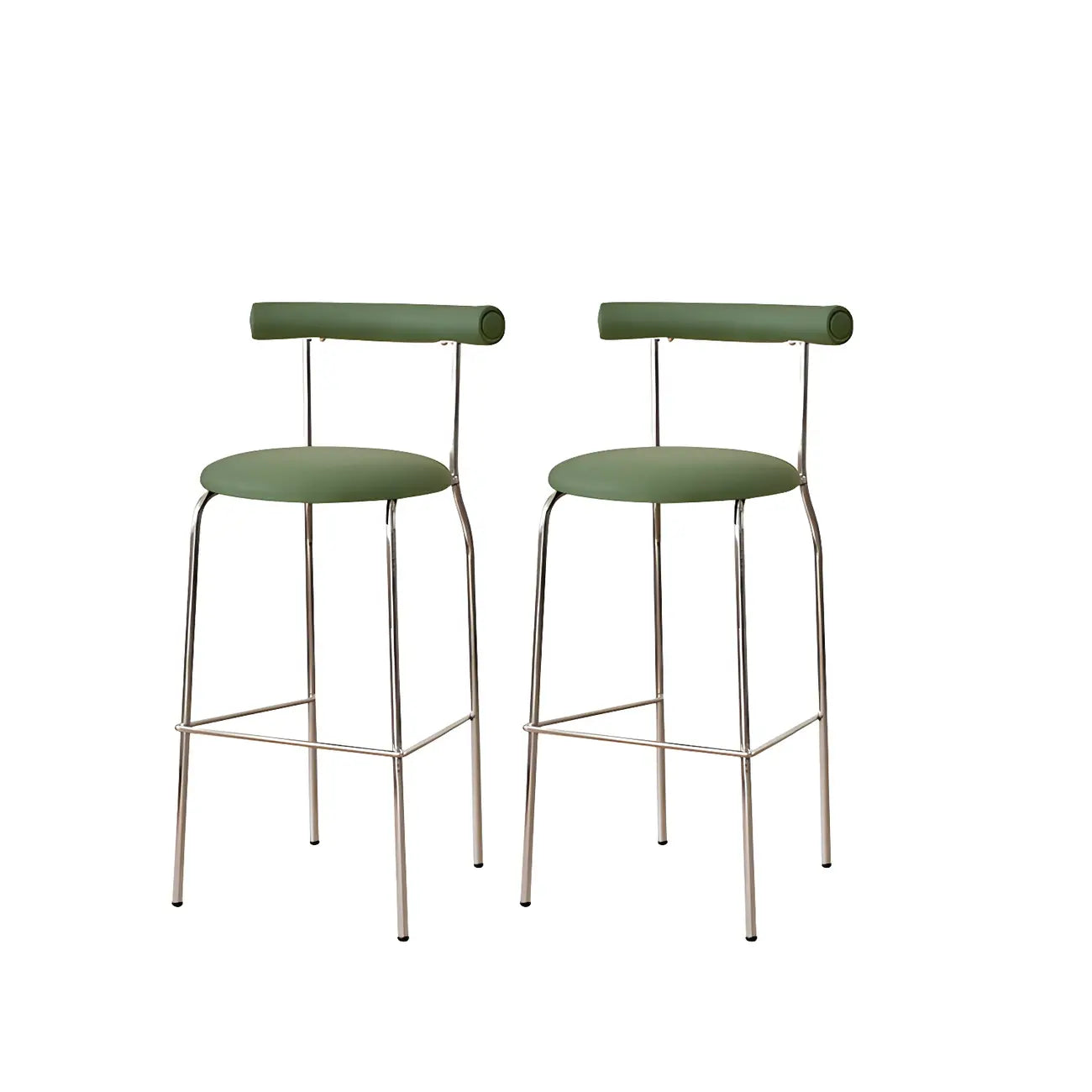 Modern Metal Comfort Cushion Durable High-Back Bar Stool