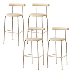 Modern Metal Comfort Cushion Durable High-Back Bar Stool