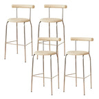 Modern Metal Comfort Cushion Durable High-Back Bar Stool