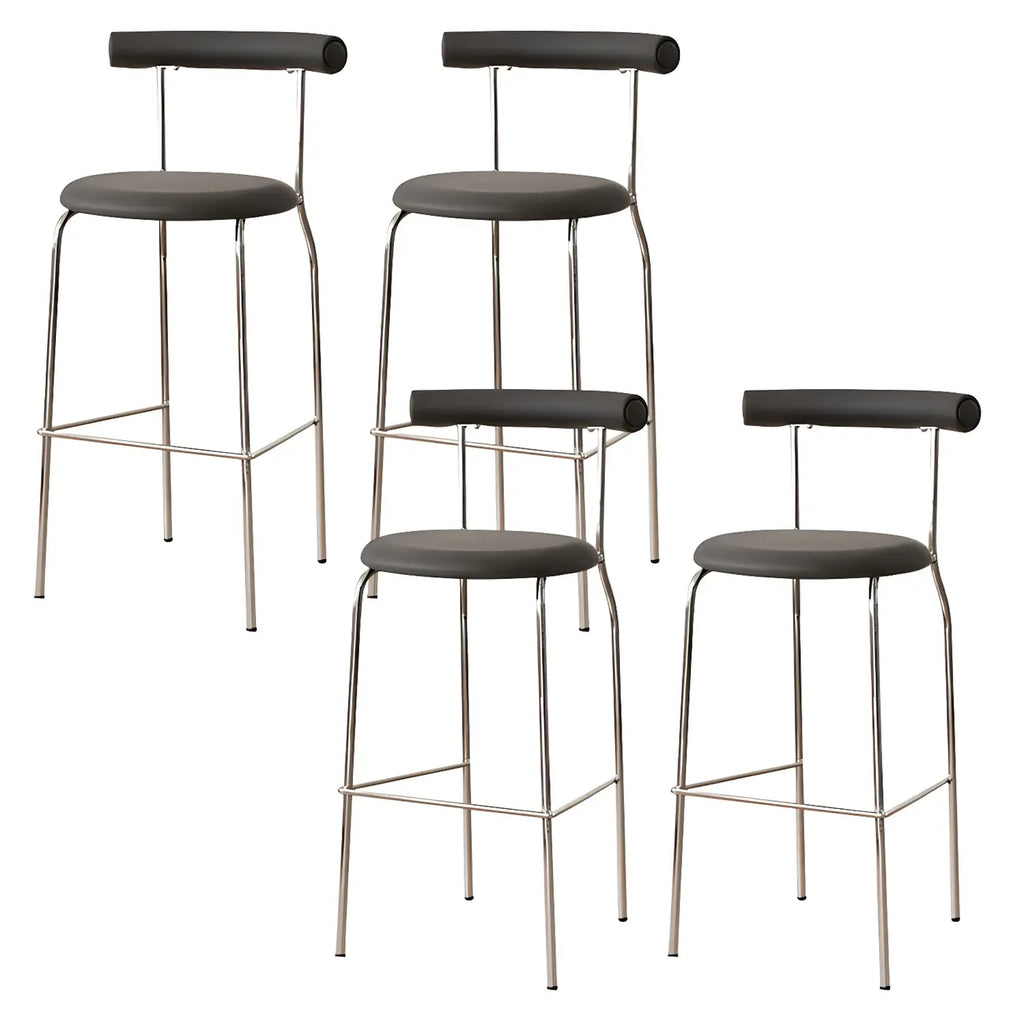 Modern Metal Comfort Cushion Durable High-Back Bar Stool