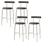 Modern Metal Comfort Cushion Durable High-Back Bar Stool