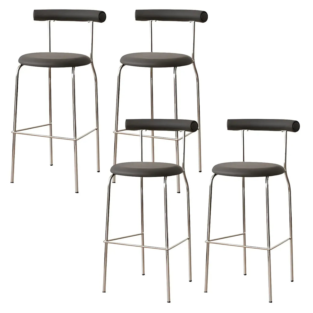 Modern Metal Comfort Cushion Durable High-Back Bar Stool