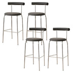 Modern Metal Comfort Cushion Durable High-Back Bar Stool