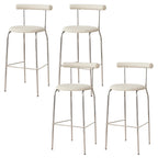 Modern Metal Comfort Cushion Durable High-Back Bar Stool