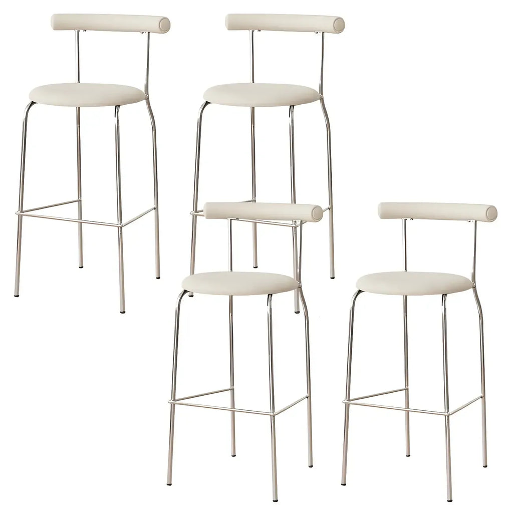 Modern Metal Comfort Cushion Durable High-Back Bar Stool