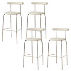 Modern Metal Comfort Cushion Durable High-Back Bar Stool
