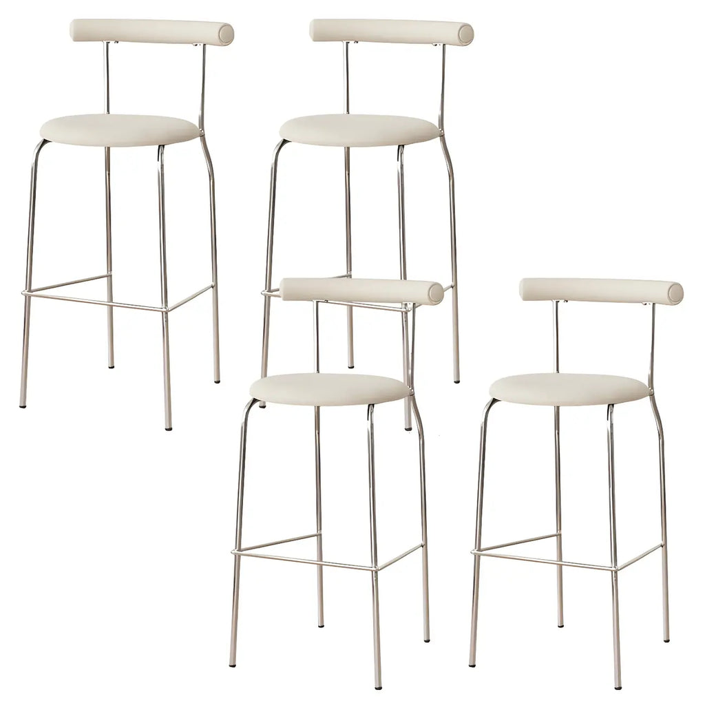 Modern Metal Comfort Cushion Durable High-Back Bar Stool