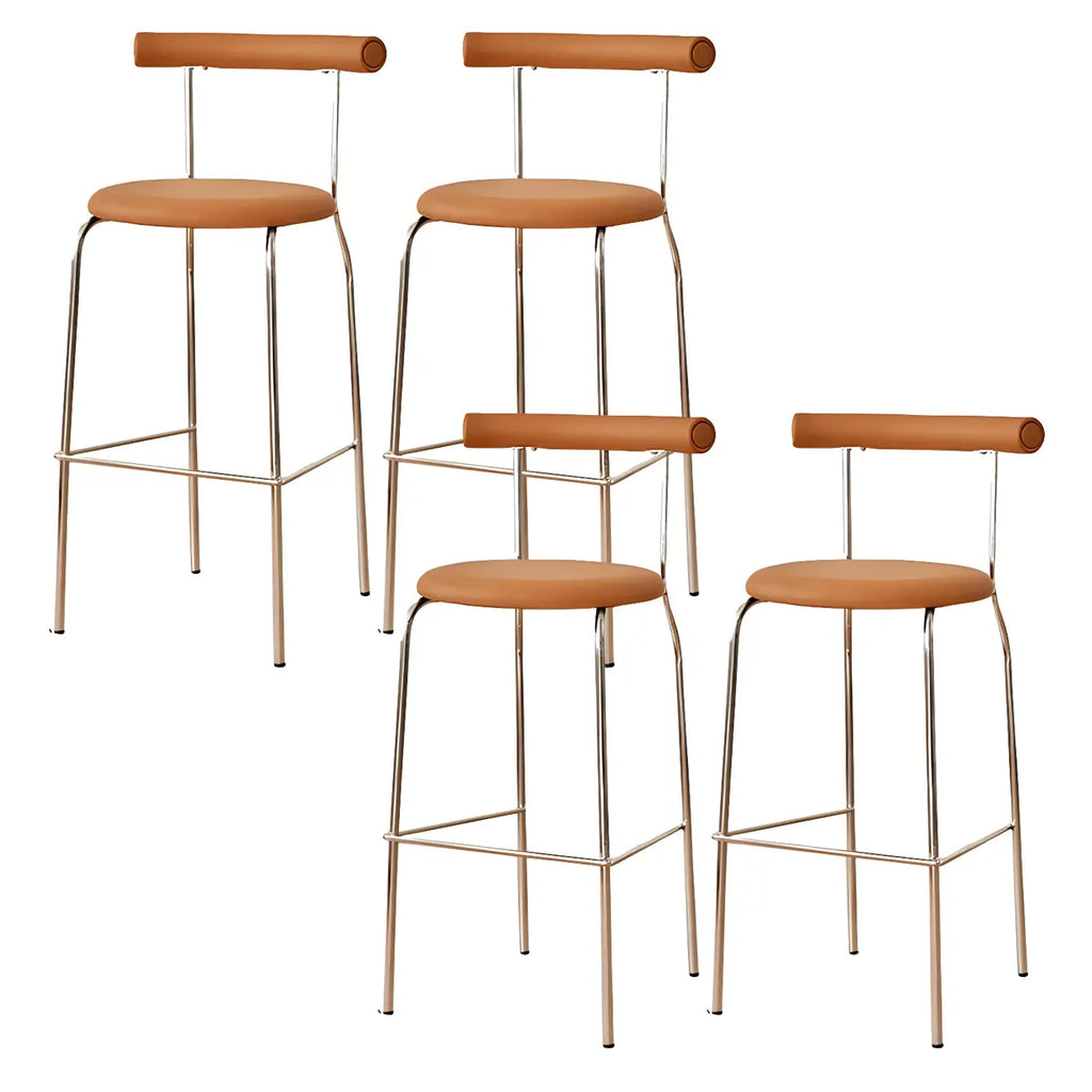 Modern Metal Comfort Cushion Durable High-Back Bar Stool