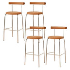 Modern Metal Comfort Cushion Durable High-Back Bar Stool