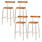 Modern Metal Comfort Cushion Durable High-Back Bar Stool
