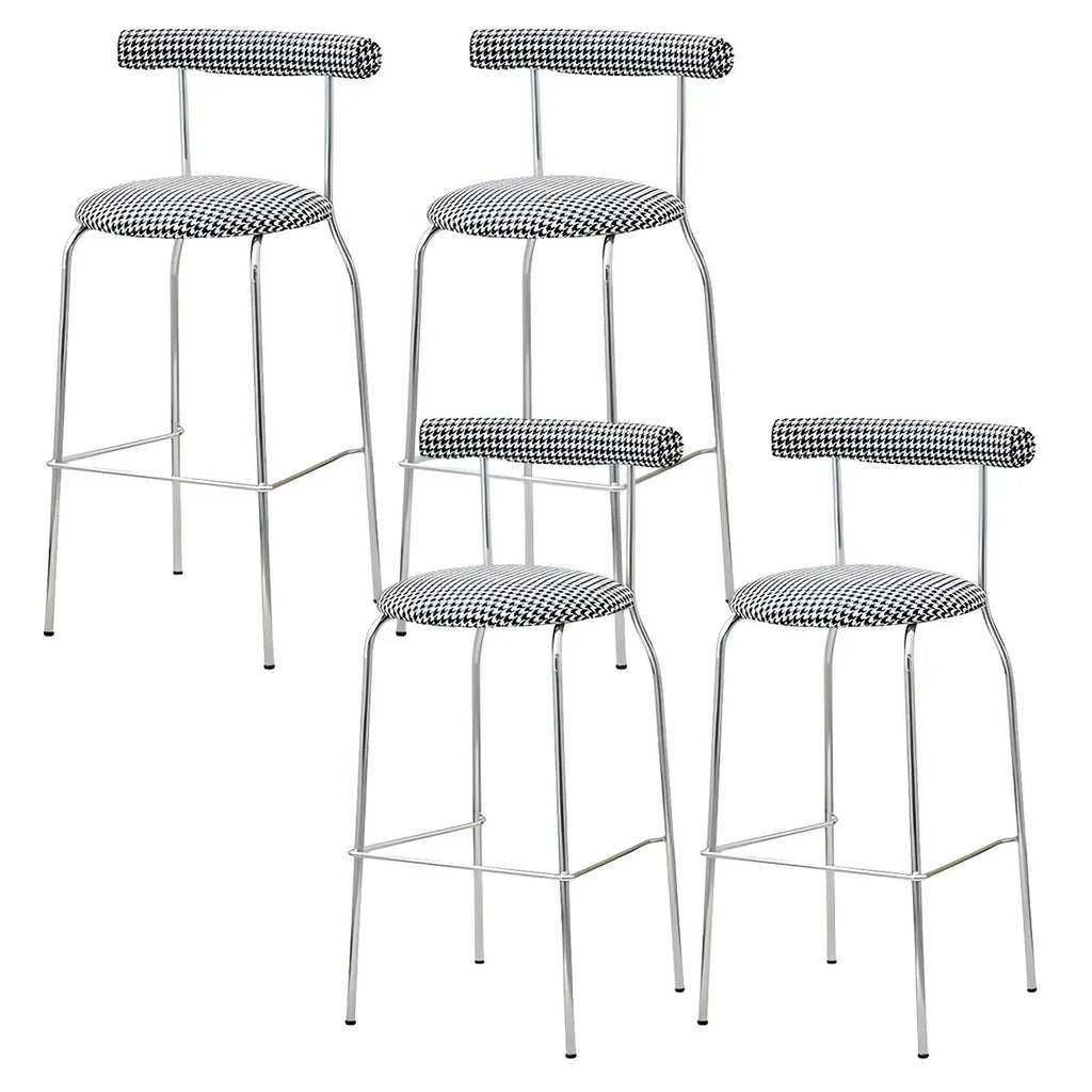 Modern Metal Comfort Cushion Durable High-Back Bar Stool
