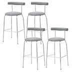 Modern Metal Comfort Cushion Durable High-Back Bar Stool