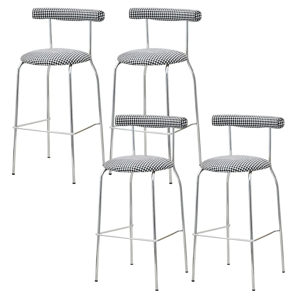 Modern Metal Comfort Cushion Durable High-Back Bar Stool
