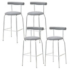 Modern Metal Comfort Cushion Durable High-Back Bar Stool