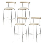 Modern Metal Comfort Cushion Durable High-Back Bar Stool