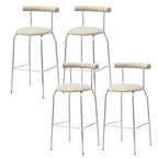 Modern Metal Comfort Cushion Durable High-Back Bar Stool