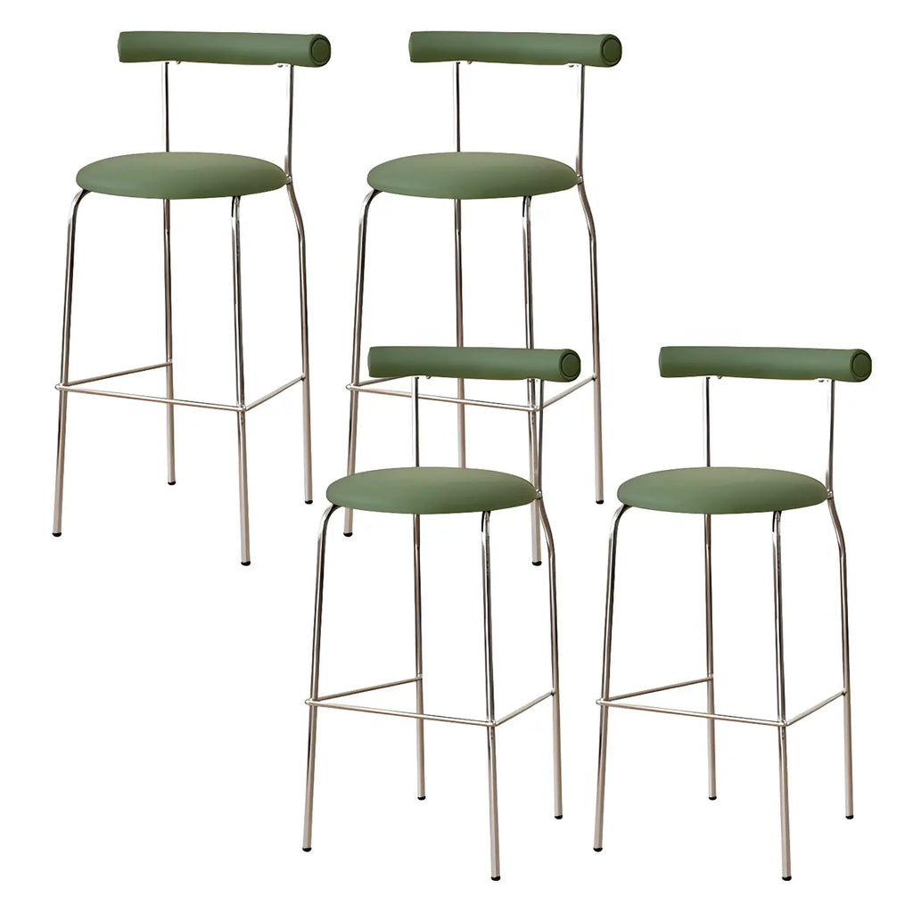 Modern Metal Comfort Cushion Durable High-Back Bar Stool