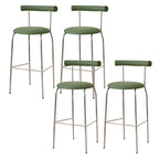 Modern Metal Comfort Cushion Durable High-Back Bar Stool