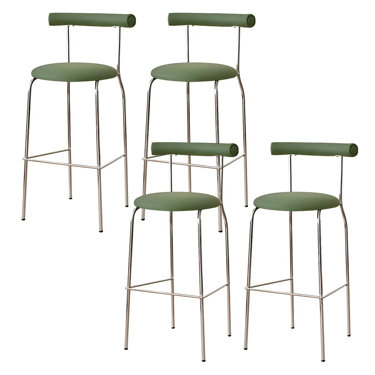 Modern Metal Comfort Cushion Durable High-Back Bar Stool