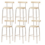 Modern Metal Comfort Cushion Durable High-Back Bar Stool