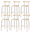 Modern Metal Comfort Cushion Durable High-Back Bar Stool