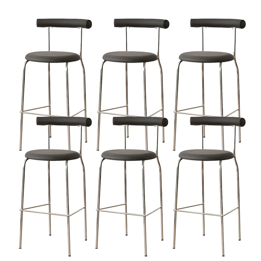 Modern Metal Comfort Cushion Durable High-Back Bar Stool