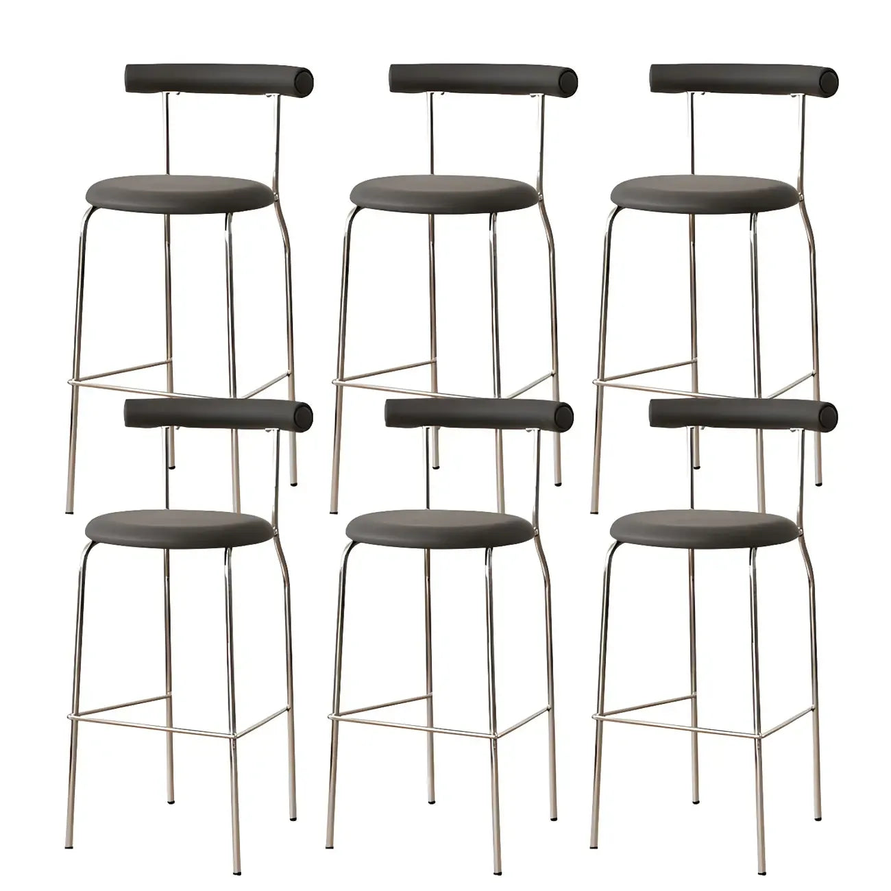 Modern Metal Comfort Cushion Durable High-Back Bar Stool