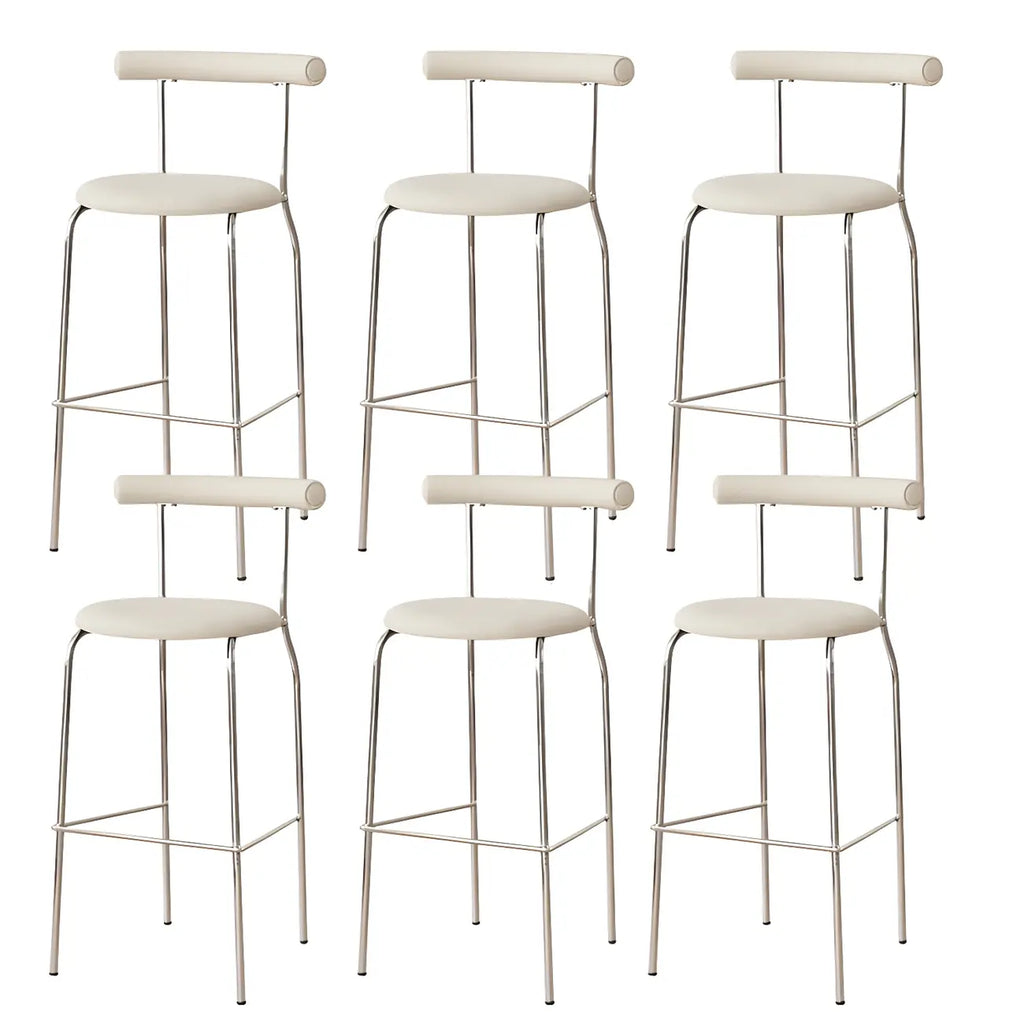 Modern Metal Comfort Cushion Durable High-Back Bar Stool