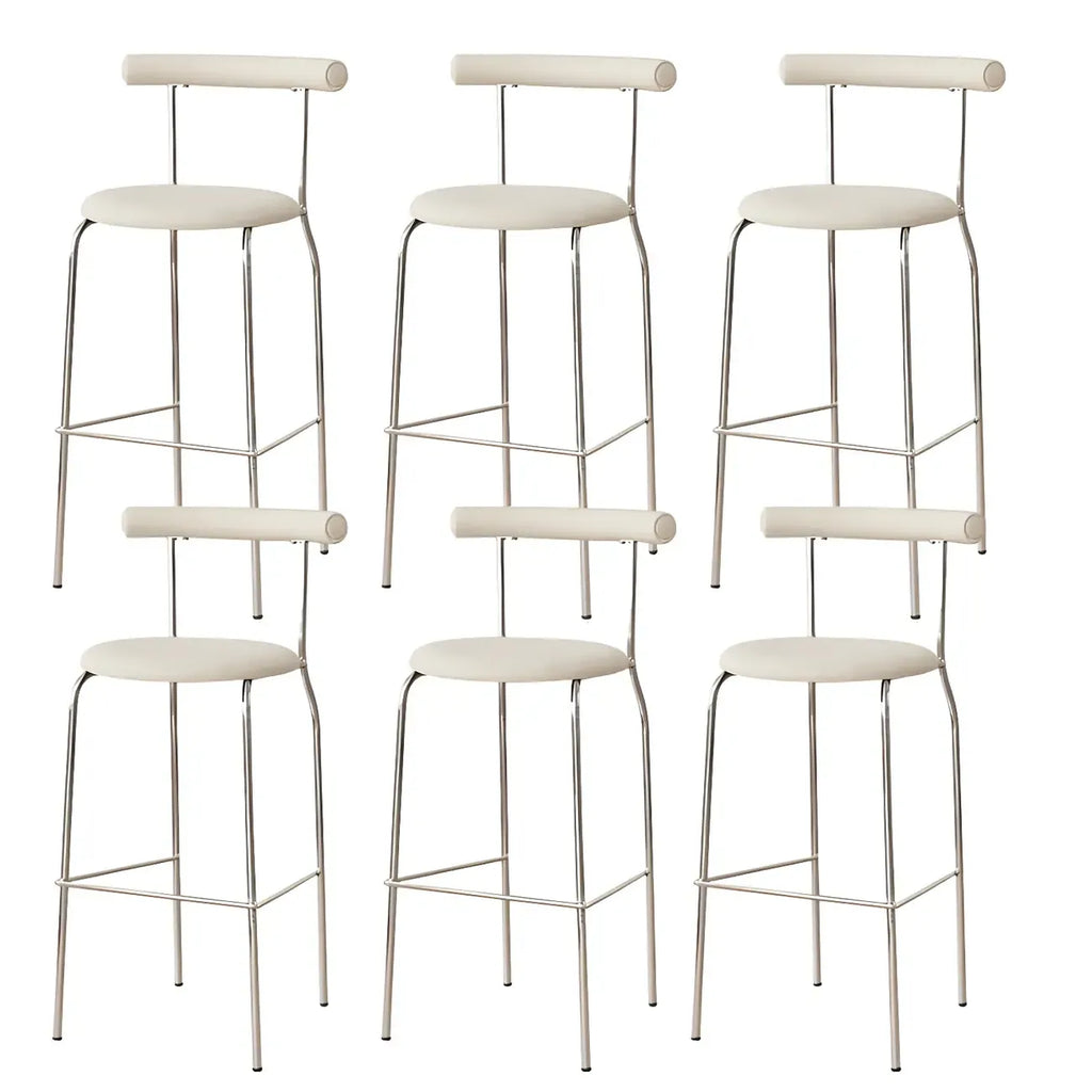 Modern Metal Comfort Cushion Durable High-Back Bar Stool