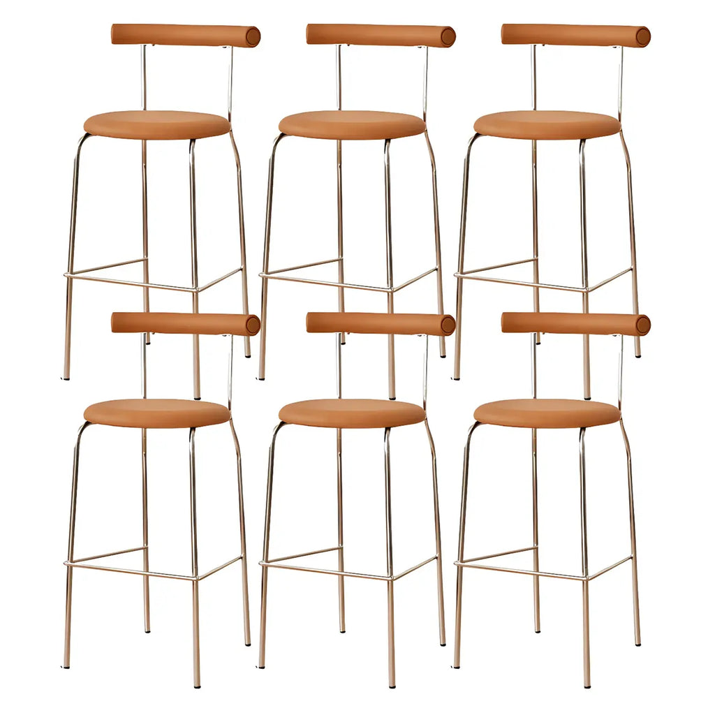 Modern Metal Comfort Cushion Durable High-Back Bar Stool