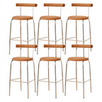 Modern Metal Comfort Cushion Durable High-Back Bar Stool