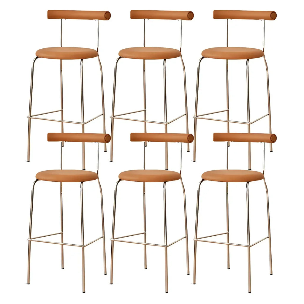 Modern Metal Comfort Cushion Durable High-Back Bar Stool