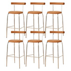 Modern Metal Comfort Cushion Durable High-Back Bar Stool